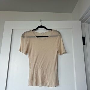 Zara Cream Short Sleeve Top